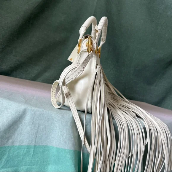 PERFECT FOR RODEO 🤠 Chloe Ivory Leather Fringe Mini Marcie Bag - Special Edition - Picture 13 of 16